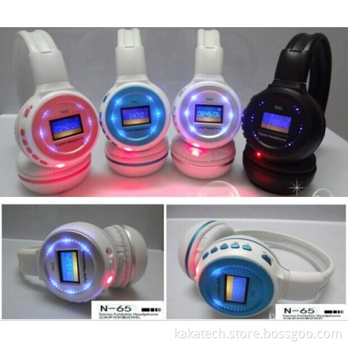 MP3 Player N65 Wireless Digital Headphone with LCD Screen